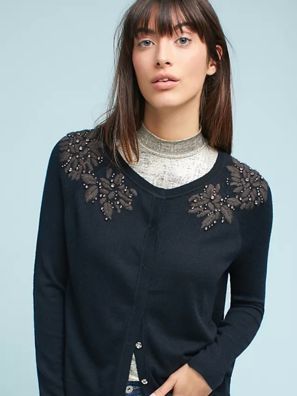 Vintage Black Cotton Cardigan